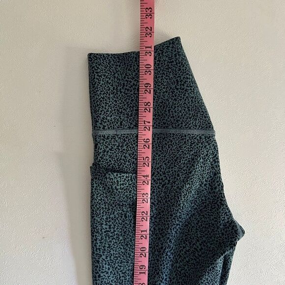 Athleta Salutation Stash II Textured Tights Leggings XS Teal Black Print - Picture 7 of 7